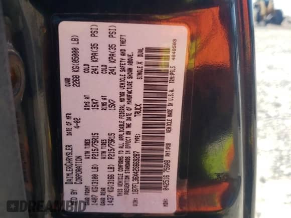 2002 Dodge Dakota Sport z VIN 1B7FL36X42S669287, wystawiony jako Copart lot #77607224 z przebiegiem 112 334 mil mil oraz Czysty tytuł • Clean title. Historia ofert i sprzedaży dostępna na DreamBid. Obrazek 12.