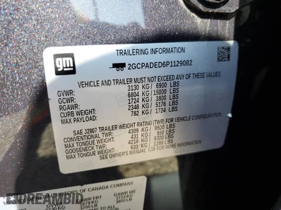 2023 Chevrolet Silverado 1500 RST with VIN 2GCPADED6P1129082, listed as a Copart auction lot 51182775 with 21,126 mi miles and Clean title. Bid and sale history available at DreamBid. Image 12.