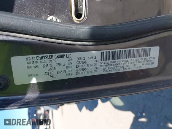 2015 Dodge Journey American Value z VIN 3C4PDCAB7FT559299, wystawiony jako IAAI lot #43409195 z przebiegiem 183 905 mil mil oraz . Historia ofert i sprzedaży dostępna na DreamBid. Obrazek 9.