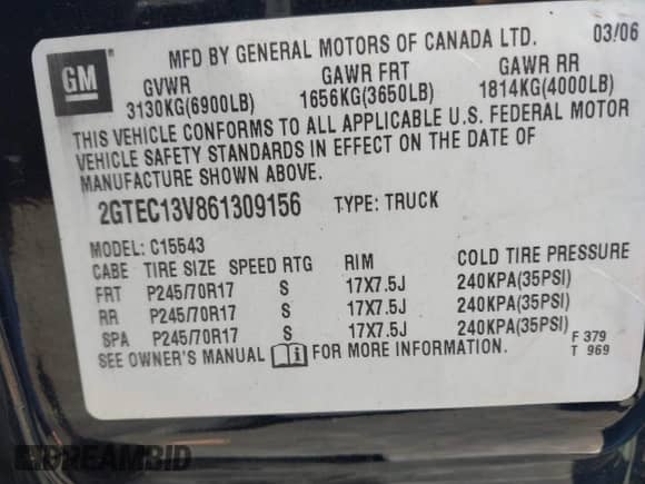 2006 GMC Sierra 1500 SL with VIN 2GTEC13V861309156, listed as a IAAI auction lot 43449620 with 176,622 mi miles and . Bid and sale history available at DreamBid. Image 9.