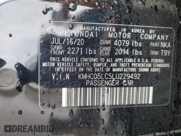 2020 Hyundai Ioniq Limited с VIN KMHC05LC5LU229492, выставлен на аукционе Copart как лот 78844484 с пробегом 54 317 миль миль и Чистый • Clean title. История ставок и продаж доступна на DreamBid. Изображение 12.