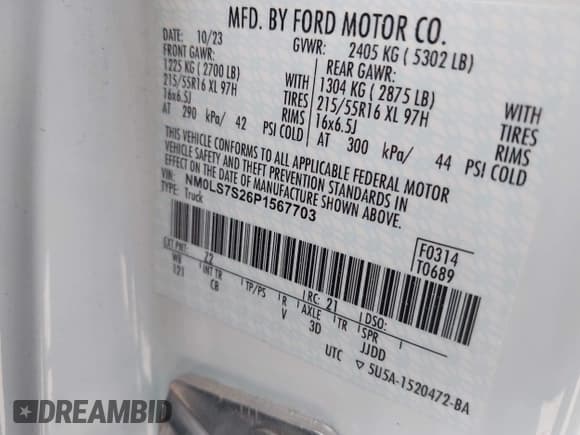 ✅ 2023 Ford Transit Connect XL • VIN: NM0LS7S26P1567703 • Lot: 42849778. Listed on IAAI with 19,277 mi. Free auction sales archive from the USA and detailed vehicle history report at DreamBid. Image 9.