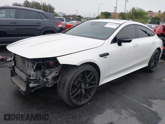 ✅ 2021 Mercedes-Benz AMG GT 53 • VIN: W1K7X6BB1MA040718 • Lot: 43302101. Listed on IAAI with 30,432 mi. Free auction sales archive from the USA and detailed vehicle history report at DreamBid. Image 2.