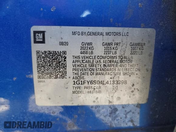 ✅ 2020 Chevrolet Bolt EV LT • VIN: 1G1FY6S04L4133398 • Lot: 88779135. Wystawiony na Copart z przebiegiem Nie podano. Bezpłatny archiwum sprzedaży aukcyjnych z USA i szczegółowy raport historii pojazdu na DreamBid. Zdjęcie 14.