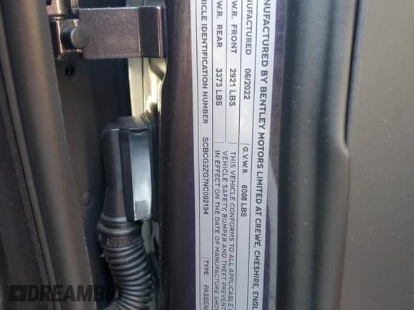 ✅ 2022 Bentley Continental GT GT V8 • VIN: SCBCG2ZG7NC002194 • Lot: 87942625. Listed on Copart with 13,432 mi. Free auction sales archive from the USA and detailed vehicle history report at DreamBid. Image 14.