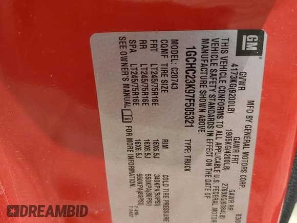 ✅ 2007 Chevrolet Silverado 2500HD 1LT • VIN: 1GCHC23K97F505321 • Lot: 58140565. Wystawiony na Copart z przebiegiem 255 950 mil. Bezpłatny archiwum sprzedaży aukcyjnych z USA i szczegółowy raport historii pojazdu na DreamBid. Zdjęcie 12.