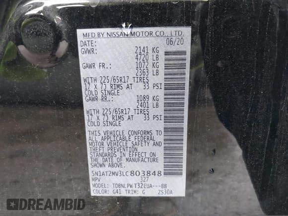 ✅ 2020 Nissan Rogue SL • VIN: 5N1AT2MV3LC803848 • Lot: 42621718. Wystawiony na IAAI z przebiegiem 41 432 mil. Bezpłatny archiwum sprzedaży aukcyjnych z USA i szczegółowy raport historii pojazdu na DreamBid. Zdjęcie 9.