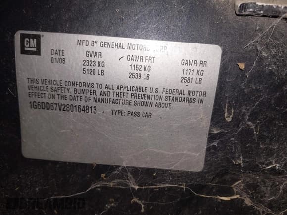 ✅ 2008 Cadillac STS AWD • VIN: 1G6DD67V280164813 • Lot: 43807548. Listed on IAAI with Not provided. Free auction sales archive from the USA and detailed vehicle history report at DreamBid. Image 9.