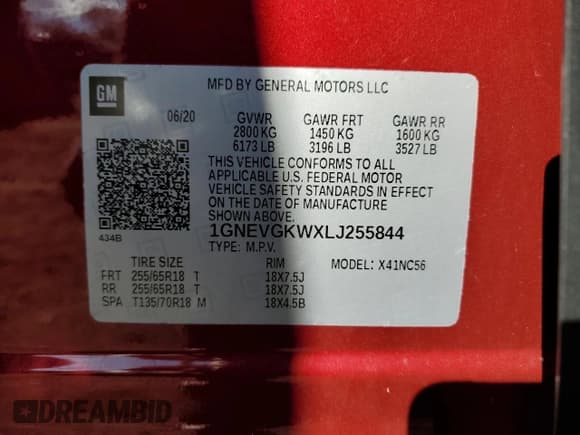 ✅ 2020 Chevrolet Traverse LT Cloth • VIN: 1GNEVGKWXLJ255844 • Lot: 85536955. Wystawiony na Copart z przebiegiem 37 724 mil. Bezpłatny archiwum sprzedaży aukcyjnych z USA i szczegółowy raport historii pojazdu na DreamBid. Zdjęcie 13.