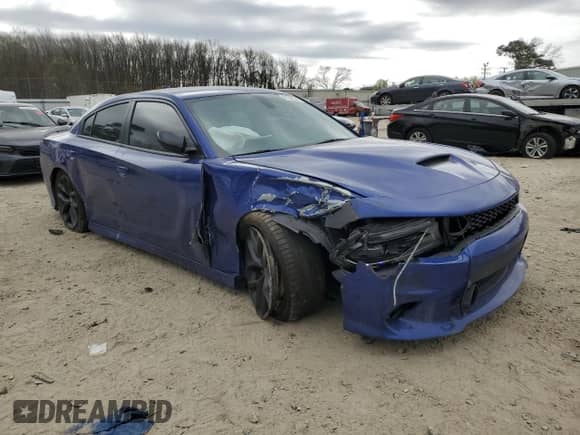 2022 Dodge Charger R/T with VIN 2C3CDXCTXNH153394, listed as a Copart auction lot 47682344 with 38,858 mi miles and Salvage title. Bid and sale history available at DreamBid. Image 4.