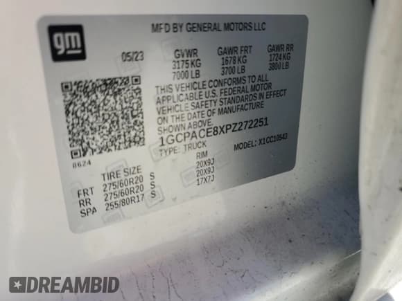 ✅ 2023 Chevrolet Silverado 1500 • VIN: 1GCPACE8XPZ272251 • Лот: 83426684. Опубликован ранее на Copart с пробегом 19 516 миль. Бесплатный доступ к архиву аукционных продаж из США и подробный отчёт об истории автомобиля на DreamBid. Изображение 12.