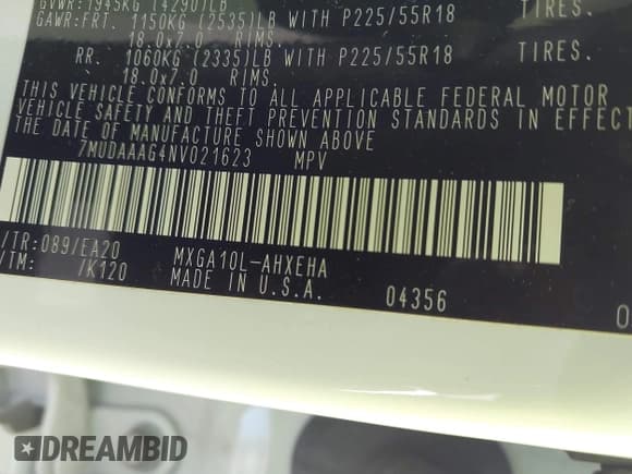 ✅ 2022 Toyota Corolla Cross XLE • VIN: 7MUDAAAG4NV021623 • Лот: 43452210. Опубликован ранее на IAAI с пробегом 32 495 миль. Бесплатный доступ к архиву аукционных продаж из США и подробный отчёт об истории автомобиля на DreamBid. Изображение 9.