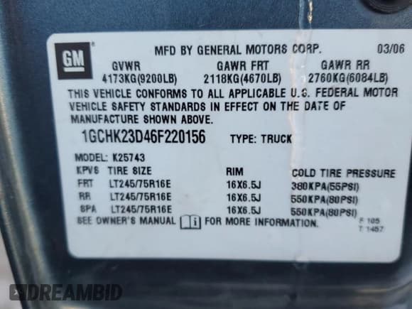 ✅ 2006 Chevrolet Silverado 2500HD LT1 • VIN: 1GCHK23D46F220156 • Lot: 44525555. Wystawiony na Copart z przebiegiem Nie podano. Bezpłatny archiwum sprzedaży aukcyjnych z USA i szczegółowy raport historii pojazdu na DreamBid. Zdjęcie 14.