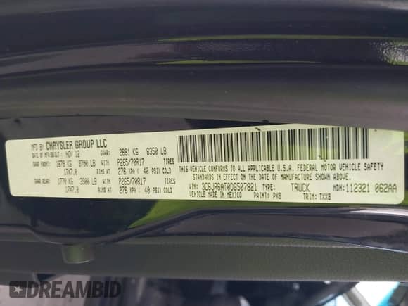 2013 Ram 1500 Express z VIN 3C6JR6AT0DG507821, wystawiony jako IAAI lot #42708345 z przebiegiem 183 346 mil mil oraz . Historia ofert i sprzedaży dostępna na DreamBid. Obrazek 9.