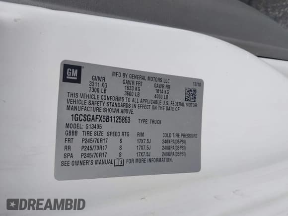 ✅ 2011 Chevrolet Express Cargo • VIN: 1GCSGAFX5B1125863 • Lot: 42799239. Listed on IAAI with 244,007 mi. Free auction sales archive from the USA and detailed vehicle history report at DreamBid. Image 9.