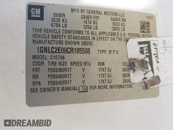 ✅ 2012 Chevrolet Tahoe Commercial • VIN: 1GNLC2E09CR185598 • Lot: 41699321. Wystawiony na IAAI z przebiegiem 202 198 mil. Bezpłatny archiwum sprzedaży aukcyjnych z USA i szczegółowy raport historii pojazdu na DreamBid. Zdjęcie 9.