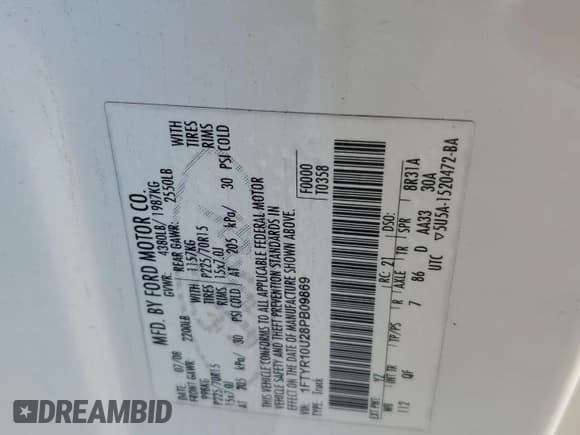 ✅ 2008 Ford Ranger XL • VIN: 1FTYR10U28PB09869 • Лот: 77604024. Опубликован ранее на Copart с пробегом Не указан. Бесплатный доступ к архиву аукционных продаж из США и подробный отчёт об истории автомобиля на DreamBid. Изображение 12.