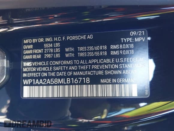 ✅ 2021 Porsche Macan • VIN: WP1AA2A58MLB16718 • Лот: 43444964. Опубликован ранее на IAAI с пробегом 33 474 миль. Бесплатный доступ к архиву аукционных продаж из США и подробный отчёт об истории автомобиля на DreamBid. Изображение 9.