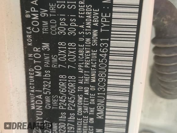 ✅ 2008 Hyundai Veracruz GLS • VIN: KM8NU13C98U054631 • Lot: 68660925. Listed on Copart with 143,514 mi. Free auction sales archive from the USA and detailed vehicle history report at DreamBid. Image 13.