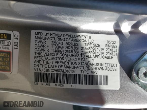 ✅ 2022 Acura RDX PMC Edition • VIN: 5J8TC2H8XNL010102 • Lot: 64271515. Wystawiony na Copart z przebiegiem 21 712 mil. Bezpłatny archiwum sprzedaży aukcyjnych z USA i szczegółowy raport historii pojazdu na DreamBid. Zdjęcie 14.