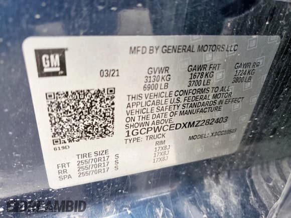 ✅ 2021 Chevrolet Silverado 1500 LT • VIN: 1GCPWCEDXMZ282403 • Lot: 86310325. Wystawiony na Copart z przebiegiem 92 278 mil. Bezpłatny archiwum sprzedaży aukcyjnych z USA i szczegółowy raport historii pojazdu na DreamBid. Zdjęcie 12.