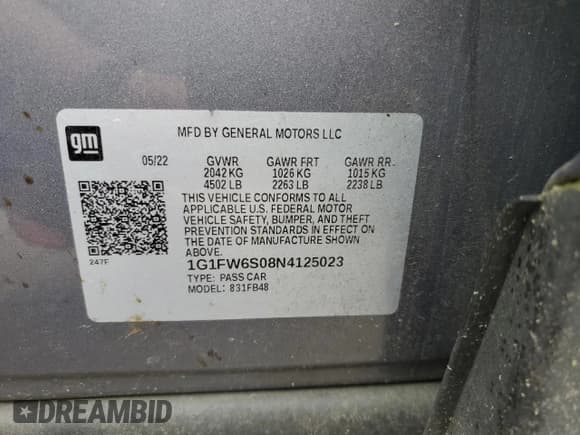 ✅ 2022 Chevrolet Bolt EV 1LT • VIN: 1G1FW6S08N4125023 • Lot: 54921215. Wystawiony na Copart z przebiegiem Nie podano. Bezpłatny archiwum sprzedaży aukcyjnych z USA i szczegółowy raport historii pojazdu na DreamBid. Zdjęcie 13.