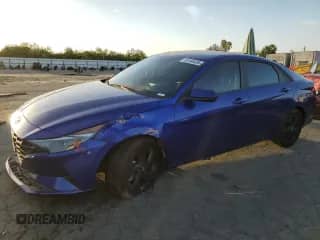 2023 Hyundai Elantra Blue with VIN KMHLM4AJ1PU089897, listed as a Copart auction lot 85184635 with 35,770 mi miles and Salvage title. Bid and sale history available at DreamBid. Image 1.