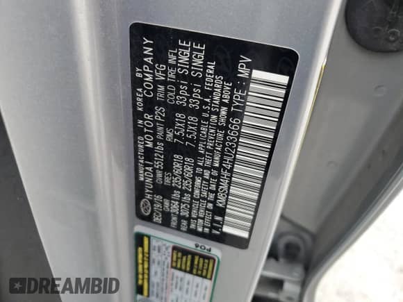 2017 Hyundai Santa Fe SE с VIN KM8SM4HF4HU233666, выставлен на аукционе Copart как лот 90401905 с пробегом 146 881 миль миль и Списание • Salvage title. История ставок и продаж доступна на DreamBid. Изображение 13.