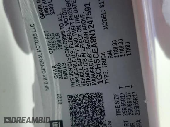 ✅ 2022 Chevrolet Colorado 2WD LT • VIN: 1GCHSCEA8N1247591 • Лот: 93012475. Опубликован ранее на Copart с пробегом 32 623 миль. Бесплатный доступ к архиву аукционных продаж из США и подробный отчёт об истории автомобиля на DreamBid. Изображение 12.