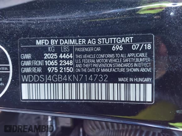 ✅ 2019 Mercedes-Benz CLA 250 • VIN: WDDSJ4GB4KN714732 • Lot: 43432149. Wystawiony na IAAI z przebiegiem 24 365 mil. Bezpłatny archiwum sprzedaży aukcyjnych z USA i szczegółowy raport historii pojazdu na DreamBid. Zdjęcie 9.