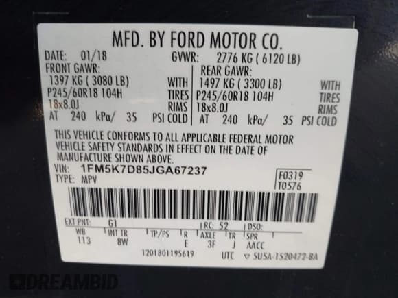 ✅ 2018 Ford Explorer XLT • VIN: 1FM5K7D85JGA67237 • Lot: 41408927. Wystawiony na IAAI z przebiegiem 104 071 mil. Bezpłatny archiwum sprzedaży aukcyjnych z USA i szczegółowy raport historii pojazdu na DreamBid. Zdjęcie 9.