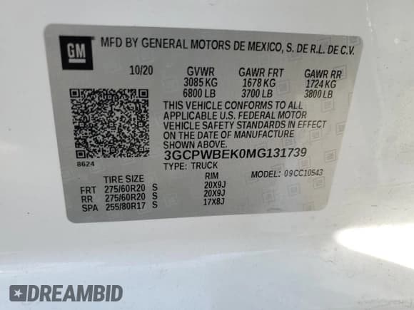 ✅ 2021 Chevrolet Silverado 1500 Custom • VIN: 3GCPWBEK0MG131739 • Lot: 76139834. Wystawiony na Copart z przebiegiem 52 588 mil. Bezpłatny archiwum sprzedaży aukcyjnych z USA i szczegółowy raport historii pojazdu na DreamBid. Zdjęcie 12.