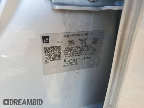 ✅ 2019 Chevrolet Malibu LT • VIN: 1G1ZD5ST2KF184320 • Lot: 86615265. Listed on Copart with 144,522 mi. Free auction sales archive from the USA and detailed vehicle history report at DreamBid. Image 12.