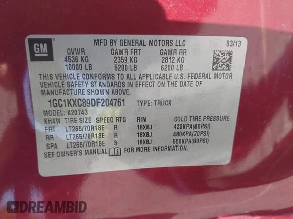 ✅ 2013 Chevrolet Silverado 2500HD LT • VIN: 1GC1KXC89DF204761 • Лот: 41764491. Опубликован ранее на IAAI с пробегом 146 555 миль. Бесплатный доступ к архиву аукционных продаж из США и подробный отчёт об истории автомобиля на DreamBid. Изображение 9.