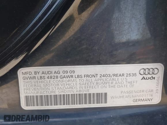 ✅ 2010 Audi A4 Premium Plus • VIN: WAUHFAFL5AN021176 • Лот: 42227963. Опубликован ранее на IAAI с пробегом 93 831 миль. Бесплатный доступ к архиву аукционных продаж из США и подробный отчёт об истории автомобиля на DreamBid. Изображение 9.