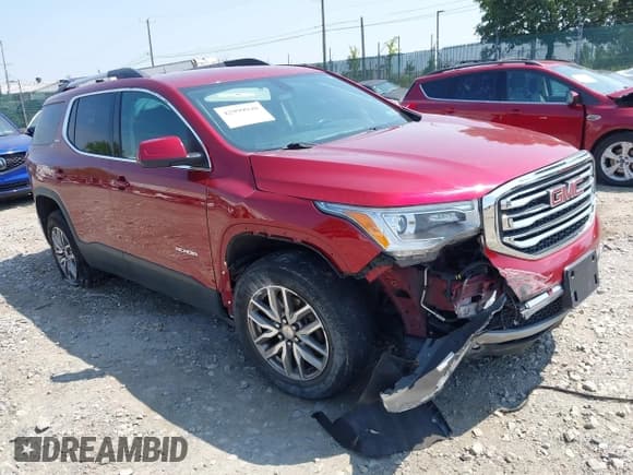 ✅ 2019 GMC Acadia SLE • VIN: 1GKKNSLA0KZ177323 • Lot: 42999948. Listed on IAAI with 134,290 mi. Free auction sales archive from the USA and detailed vehicle history report at DreamBid. Image 1.