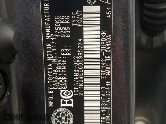 ✅ 2013 Toyota Matrix L • VIN: 2T1KU4EE0DC985274 • Lot: 71680305. Wystawiony na Copart z przebiegiem 218 051 mil. Bezpłatny archiwum sprzedaży aukcyjnych z USA i szczegółowy raport historii pojazdu na DreamBid. Zdjęcie 13.