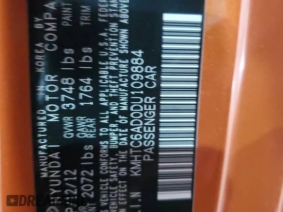 ✅ 2013 Hyundai Veloster RE:MIX • VIN: KMHTC6AD0DU109884 • Лот: 49723905. Размещён на Copart с пробегом 109 230 миль миль. Получите бесплатный доступ к архиву аукционных продаж из США и посмотрите подробный отчёт об истории автомобиля на DreamBid. Изображение 12.