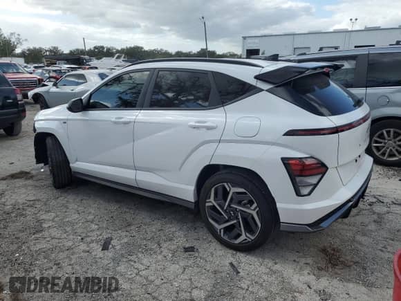 2024 Hyundai Kona N Line with VIN KM8HA3A34RU031683, listed as a Copart auction lot 80320044 with 11,821 mi miles and Non repairable. Bid and sale history available at DreamBid. Image 2.