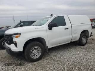 2023 Chevrolet Silverado 1500 Work Truck z VIN 3GCNAAEK9PG348517, wystawiony jako Copart lot #86319745 z przebiegiem 144 317 mil mil oraz Czysty tytuł • Clean title. Historia ofert i sprzedaży dostępna na DreamBid. Obrazek 1.