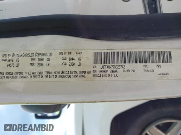✅ 2007 Jeep Patriot Limited • VIN: 1J8FF48W77D323742 • Lot: 42936745. Wystawiony na IAAI z przebiegiem Nie podano. Bezpłatny archiwum sprzedaży aukcyjnych z USA i szczegółowy raport historii pojazdu na DreamBid. Zdjęcie 9.