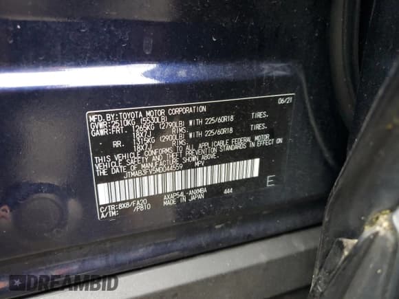 ✅ 2021 Toyota RAV4 SE • VIN: JTMAB3FV5MD044559 • Лот: 91875075. Опубликован ранее на Copart с пробегом 47 686 миль. Бесплатный доступ к архиву аукционных продаж из США и подробный отчёт об истории автомобиля на DreamBid. Изображение 14.