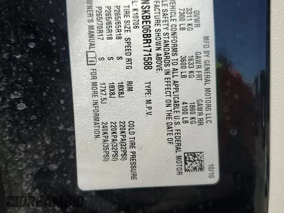✅ 2011 Chevrolet Tahoe LT • VIN: 1GNSKBE06BR171588 • Lot: 82760715. Wystawiony na Copart z przebiegiem 260 896 mil. Bezpłatny archiwum sprzedaży aukcyjnych z USA i szczegółowy raport historii pojazdu na DreamBid. Zdjęcie 13.