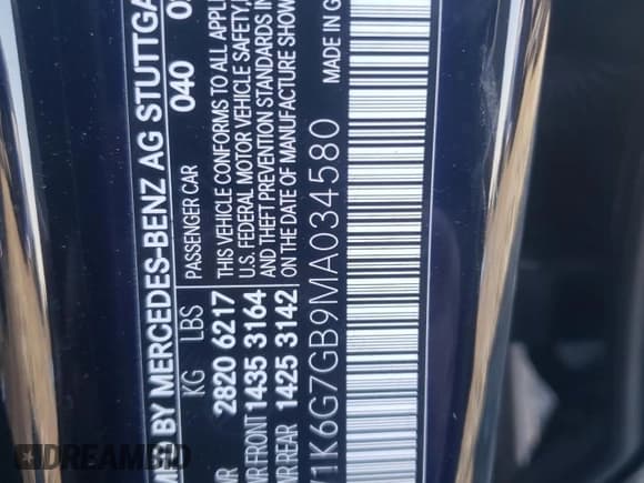 ✅ 2021 Mercedes-Benz S 580 • VIN: W1K6G7GB9MA034580 • Lot: 46688763. Wystawiony na Copart z przebiegiem 8 806 mil. Bezpłatny archiwum sprzedaży aukcyjnych z USA i szczegółowy raport historii pojazdu na DreamBid. Zdjęcie 14.