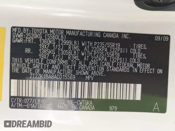 ✅ 2010 Lexus RX 350 • VIN: 2T2ZK1BA8AC015569 • Лот: 43481474. Опубликован ранее на IAAI с пробегом 112 232 миль. Бесплатный доступ к архиву аукционных продаж из США и подробный отчёт об истории автомобиля на DreamBid. Изображение 9.