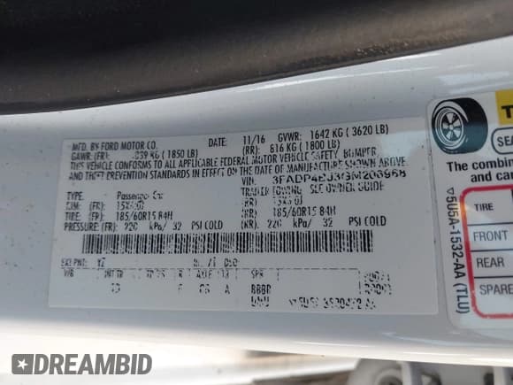 ✅ 2016 Ford Fiesta SE • VIN: 3FADP4BJ3GM206968 • Lot: 43408226. Wystawiony na IAAI z przebiegiem 40 770 mil. Bezpłatny archiwum sprzedaży aukcyjnych z USA i szczegółowy raport historii pojazdu na DreamBid. Zdjęcie 9.