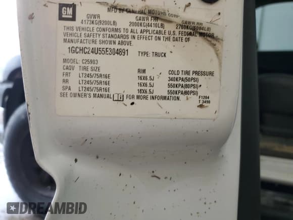 ✅ 2005 Chevrolet Silverado 2500HD Work Truck • VIN: 1GCHC24U55E304891 • Лот: 70416245. Опубликован ранее на Copart с пробегом 209 741 миль. Бесплатный доступ к архиву аукционных продаж из США и подробный отчёт об истории автомобиля на DreamBid. Изображение 13.