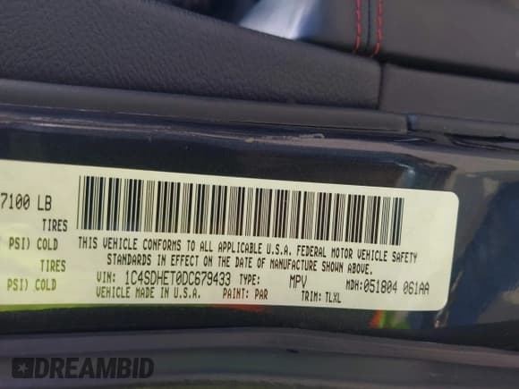✅ 2013 Dodge Durango Citadel • VIN: 1C4SDHET0DC679433 • Lot: 41872173. Listed on IAAI with 223,929 mi. Free auction sales archive from the USA and detailed vehicle history report at DreamBid. Image 9.
