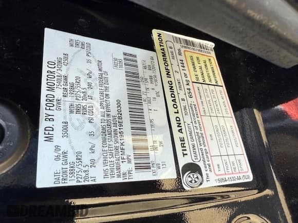 ✅ 2009 Ford Expedition Max Limited • VIN: 1FMFK19519EB20300 • Lot: 52232795. Listed on Copart with 194,419 mi. Free auction sales archive from the USA and detailed vehicle history report at DreamBid. Image 10.