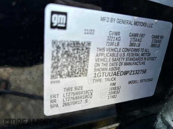 ✅ 2023 GMC Sierra 1500 Pro • VIN: 1GTUUAED8PZ132758 • Лот: 85787464. Опубликован ранее на Copart с пробегом 40 475 миль. Бесплатный доступ к архиву аукционных продаж из США и подробный отчёт об истории автомобиля на DreamBid. Изображение 10.